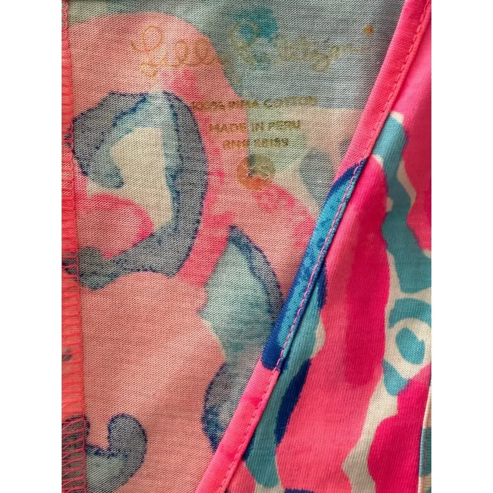Lilly Pulitzer Melle Dress XS Coral Reef IM SO JELLY Pink Blue